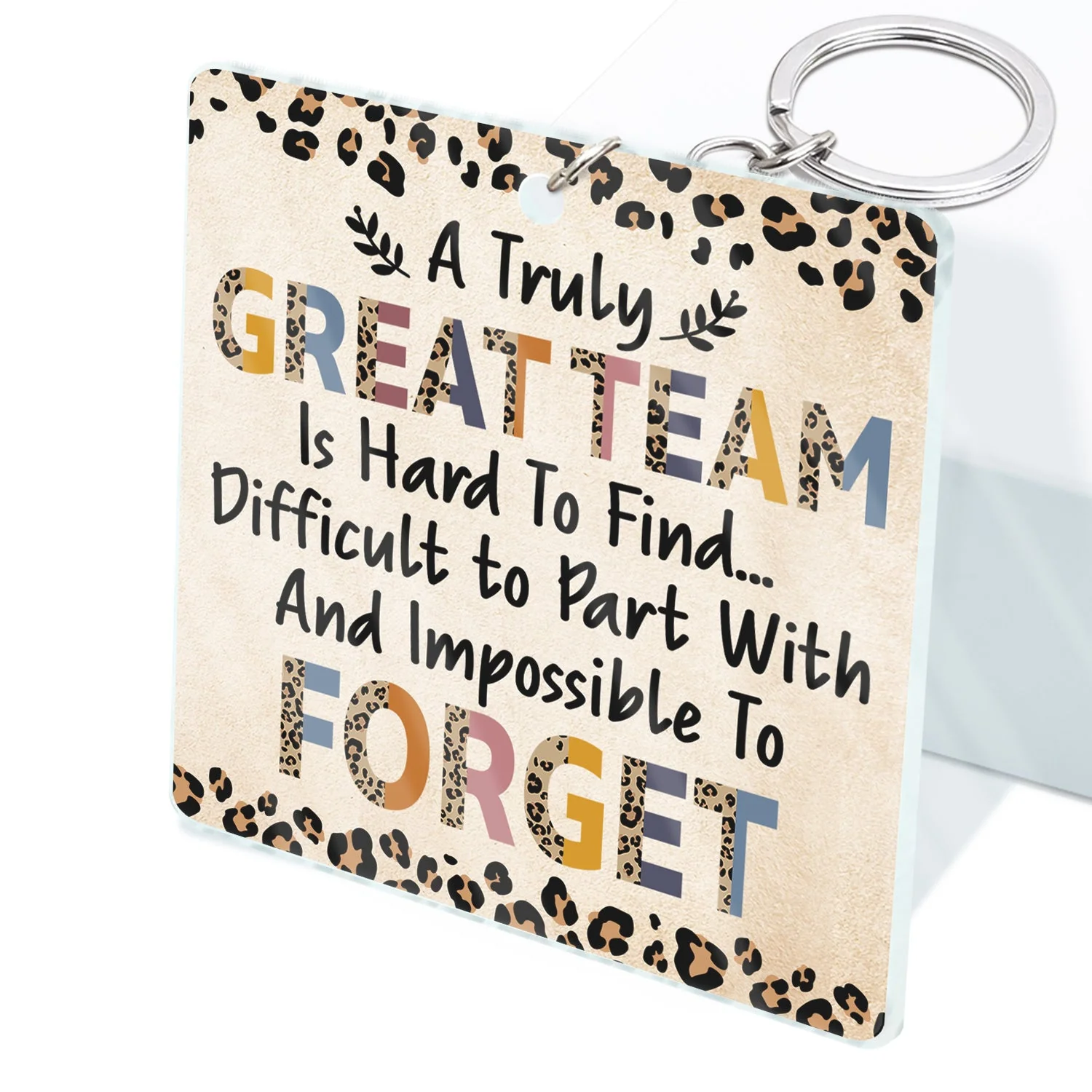 You Are The Reason I Don't Punch People At Work Leopard - Funny, Anniversary, Birthday Gifts For Colleagues, Coworker, Besties - Personalized Custom Acrylic Keychain - Image 2
