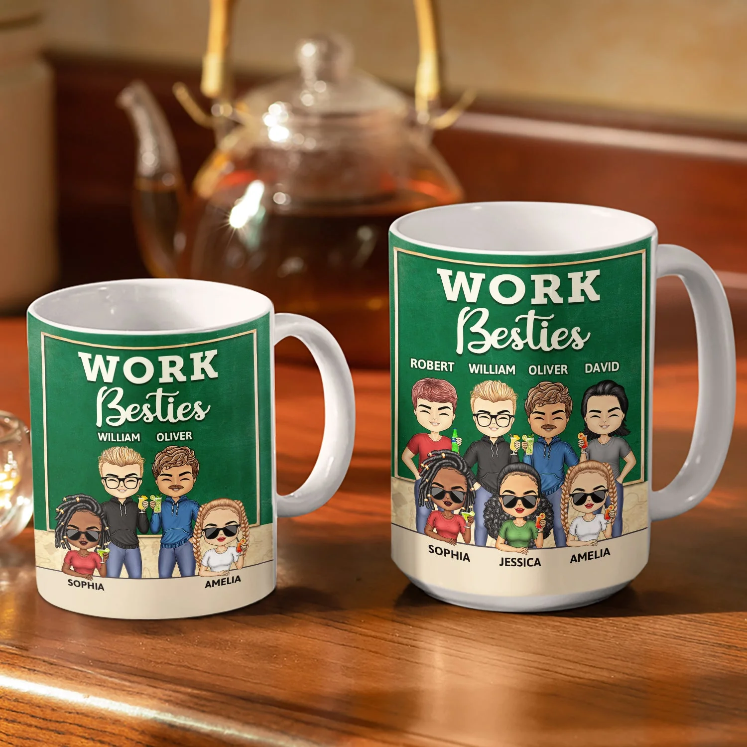 You Are The Reason I Don't Punch People At Work Teacher - Funny, Anniversary, Birthday Gifts For Colleagues, Coworker, Besties - Personalized Custom White Edge-to-Edge Mug - Image 3