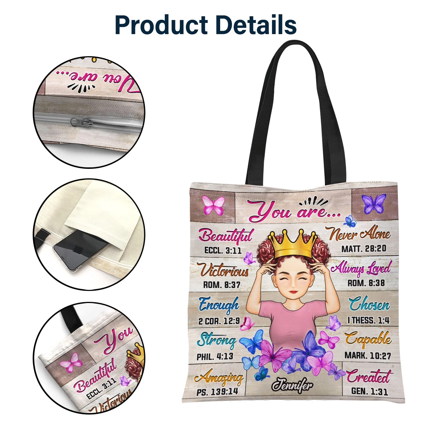 You Are Victorious - Gift For Kid, Back To School Gift - Personalized Custom Zippered Canvas Bag - Image 5