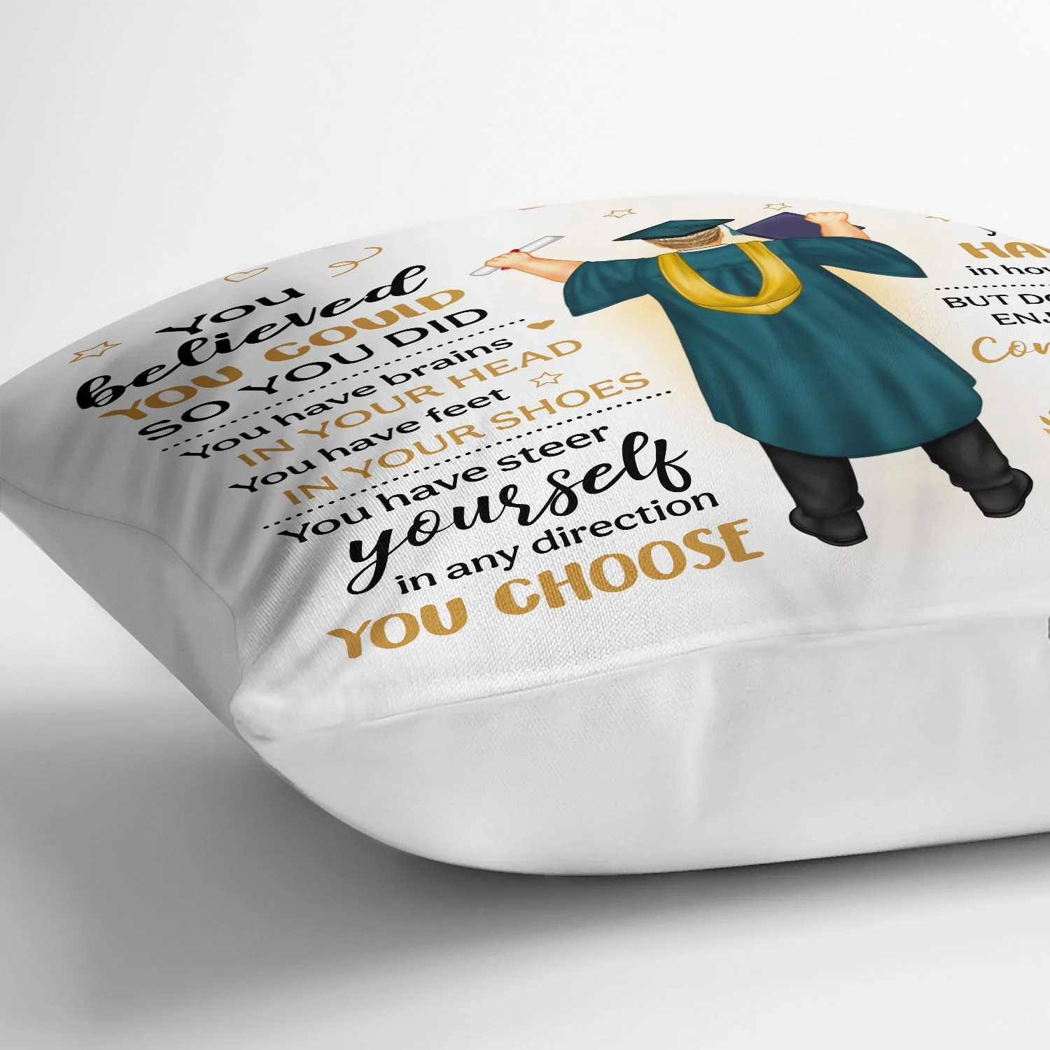 You Belived You Could So You Did - Graduation Gift For Daughter, Son - Personalized Pillow - Image 2