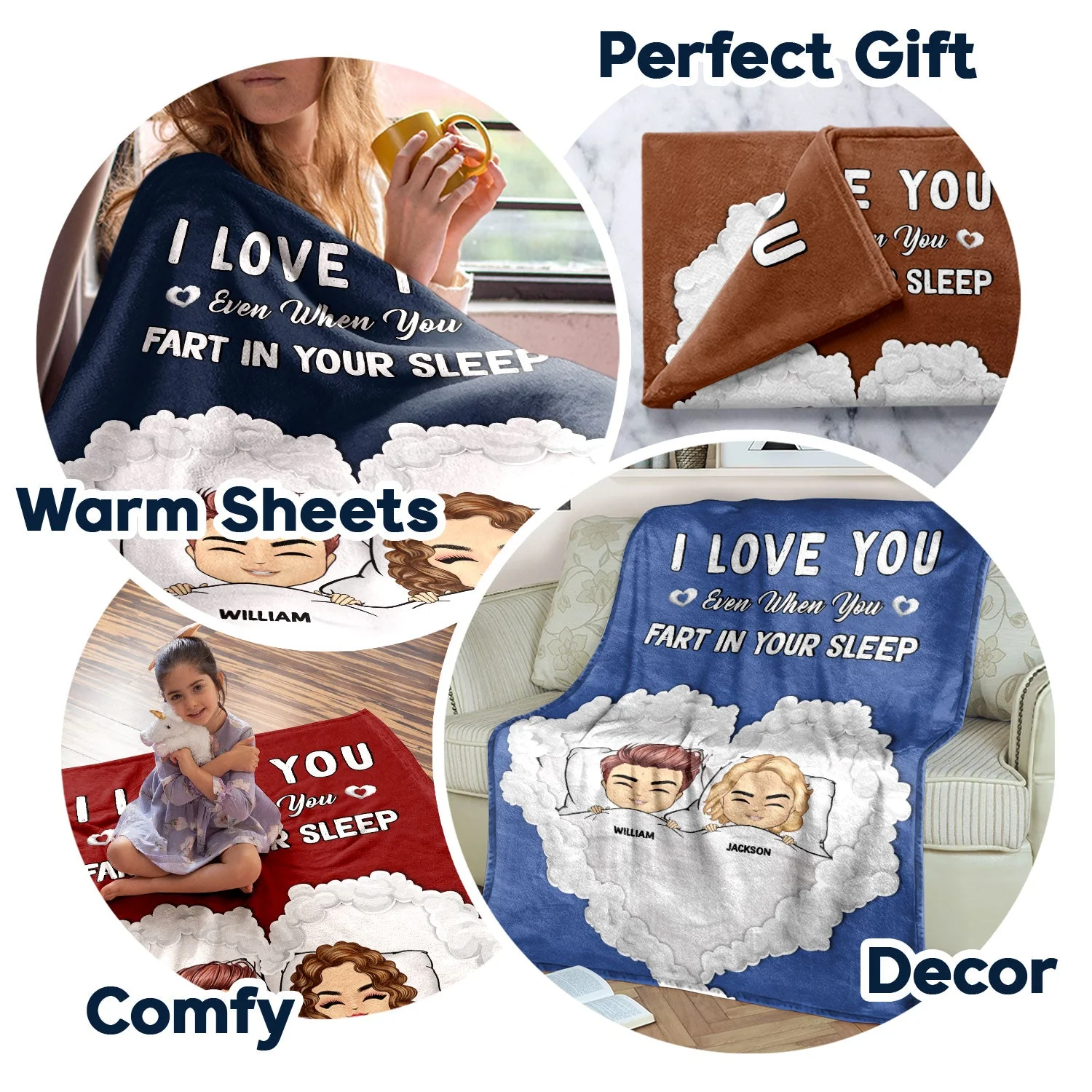 You Fart In Bed - Gift For Couples - Personalized Custom Fleece Blanket - Image 5