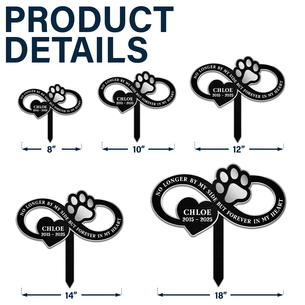 You Left A Paw Print On Our Hearts Forever - Personalized Metal Garden Stake - Image 5