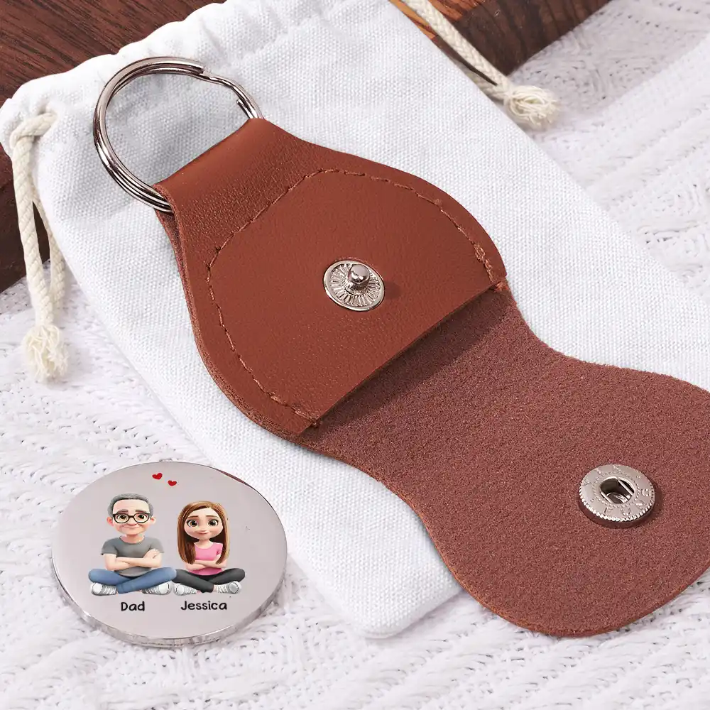 You May Not Have Given Me Life Bonus Dad - Personalized Leather Pocket Hug - Image 2