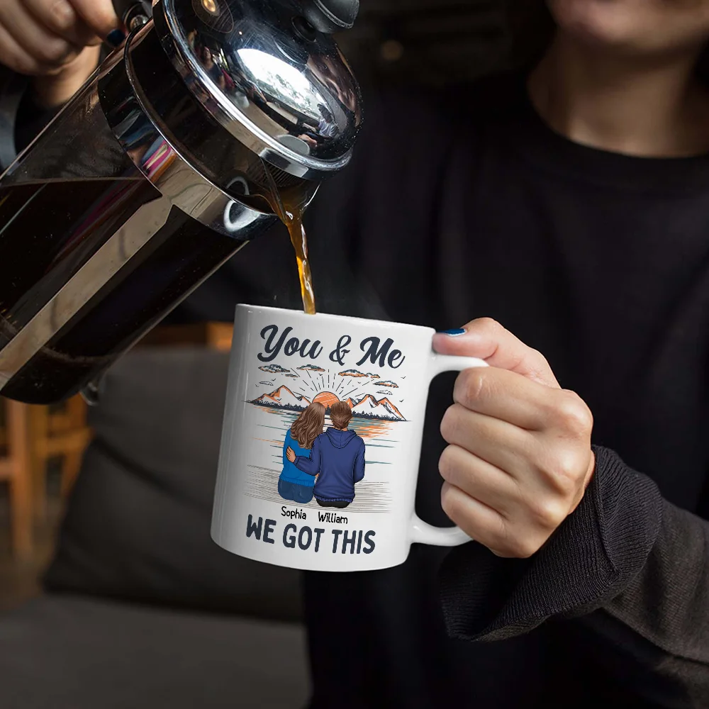 You & Me And The Cat - Personalized Mug - Image 3