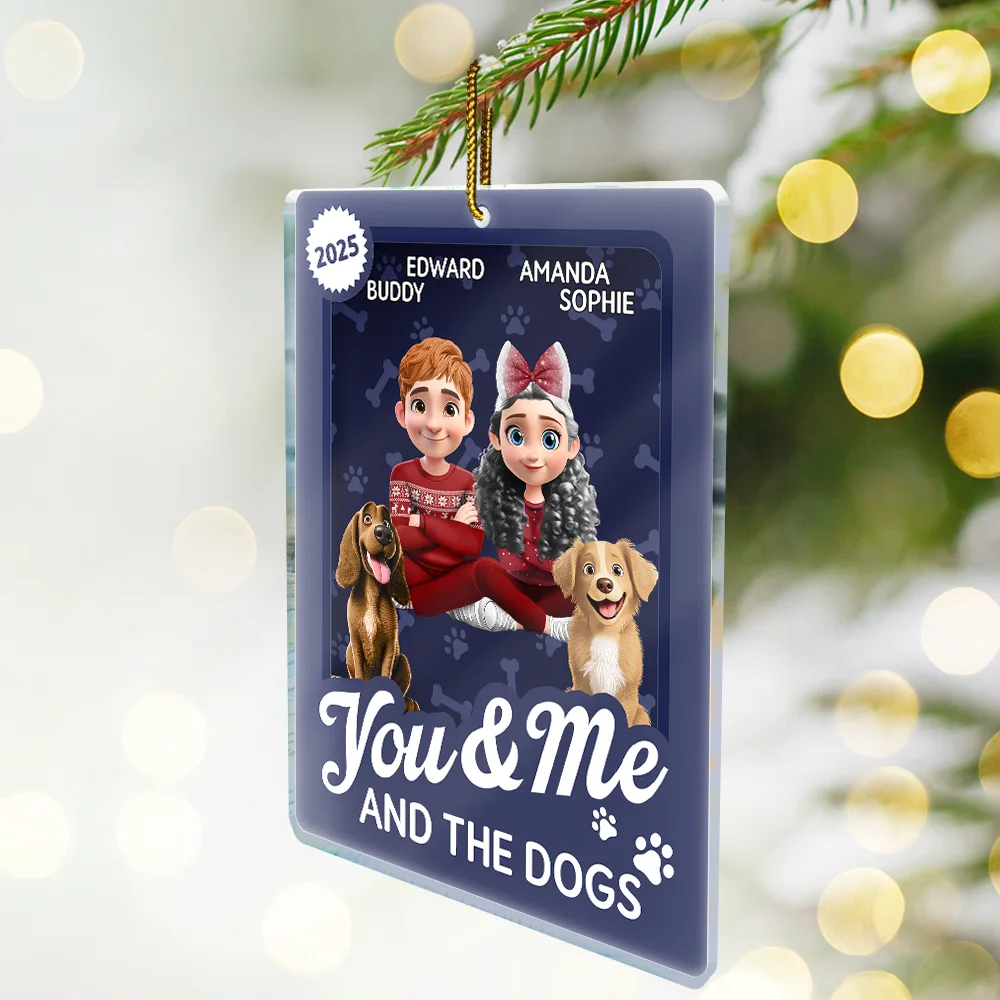 You & Me And The Dog Toy Box - Personalized Custom Shaped Acrylic Ornament - Image 4