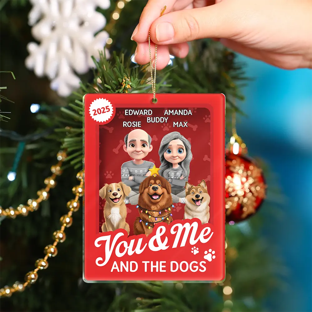 You & Me And The Dog Toy Box - Personalized Custom Shaped Acrylic Ornament - Image 6