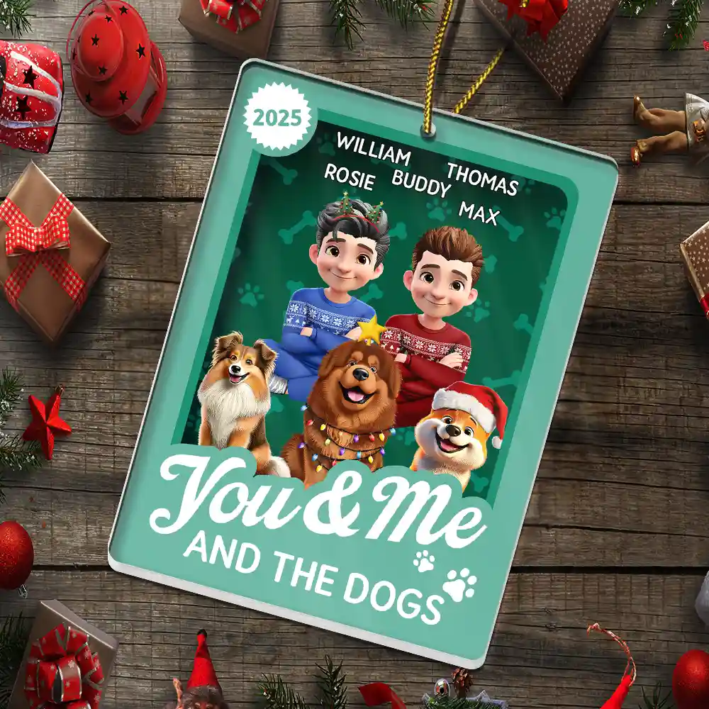 You & Me And The Dog Toy Box - Personalized Custom Shaped Acrylic Ornament - Image 7
