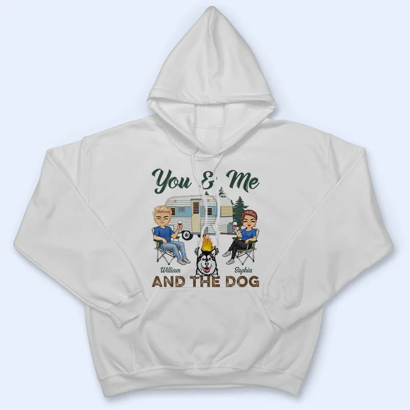 You & Me And The Dogs Camping Husband Wife - Couple Gift - Personalized Custom T Shirt - Image 4