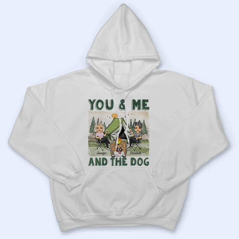 You & Me And The Dogs Couple Husband Wife - Camping Gift For Dog Lovers - Personalized Custom T Shirt - Image 4