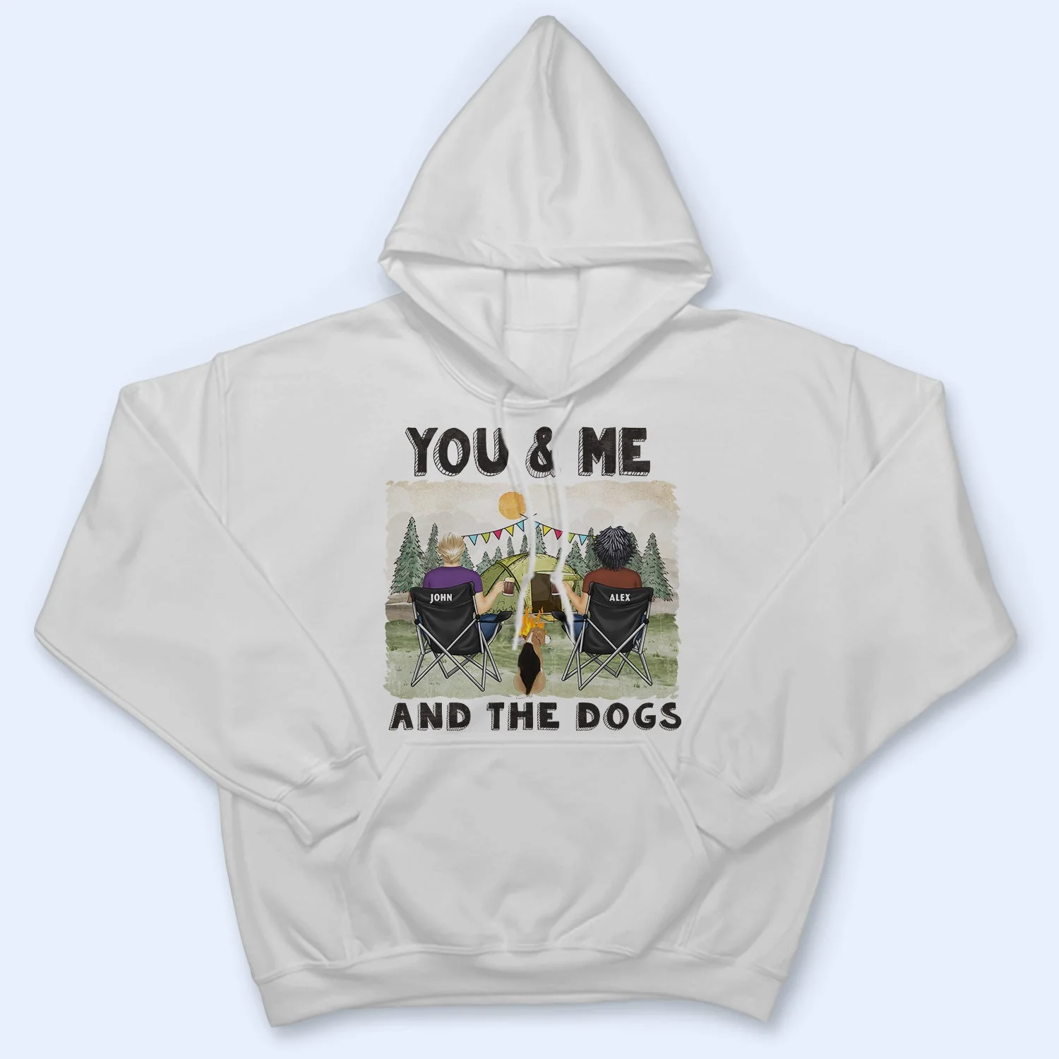 You & Me And The Dogs - Gift For Camping Couples - Personalized T Shirt - Image 4