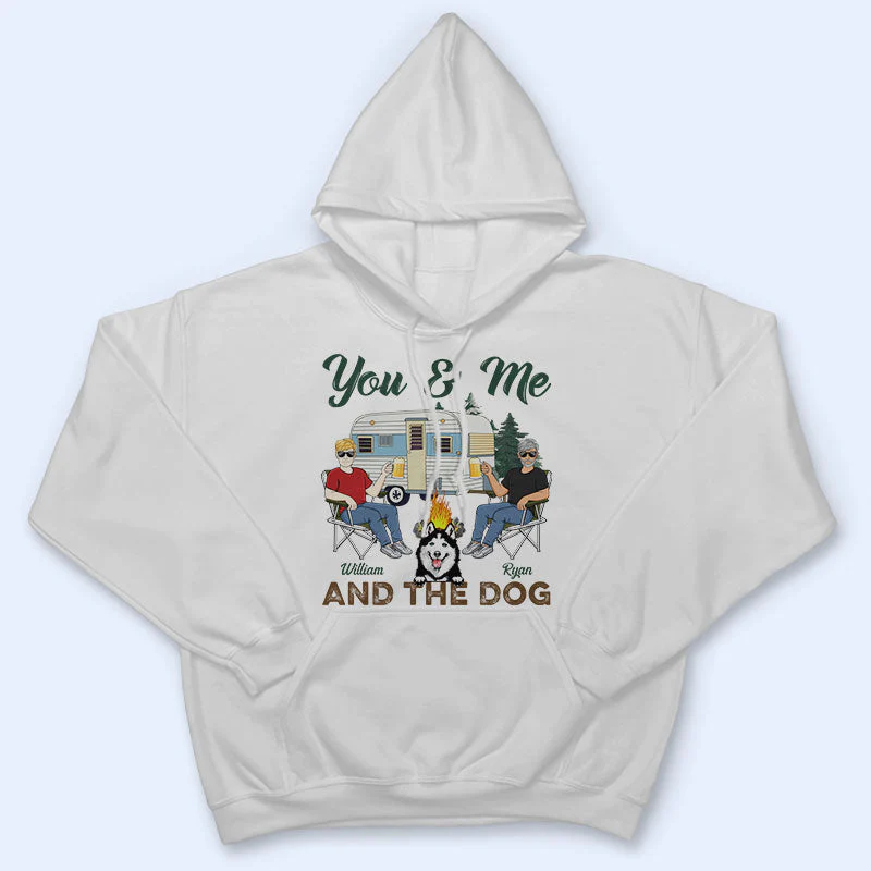 You & Me And The Dogs Husband Wife Couple - Camping Gift - Personalized Custom T Shirt - Image 4
