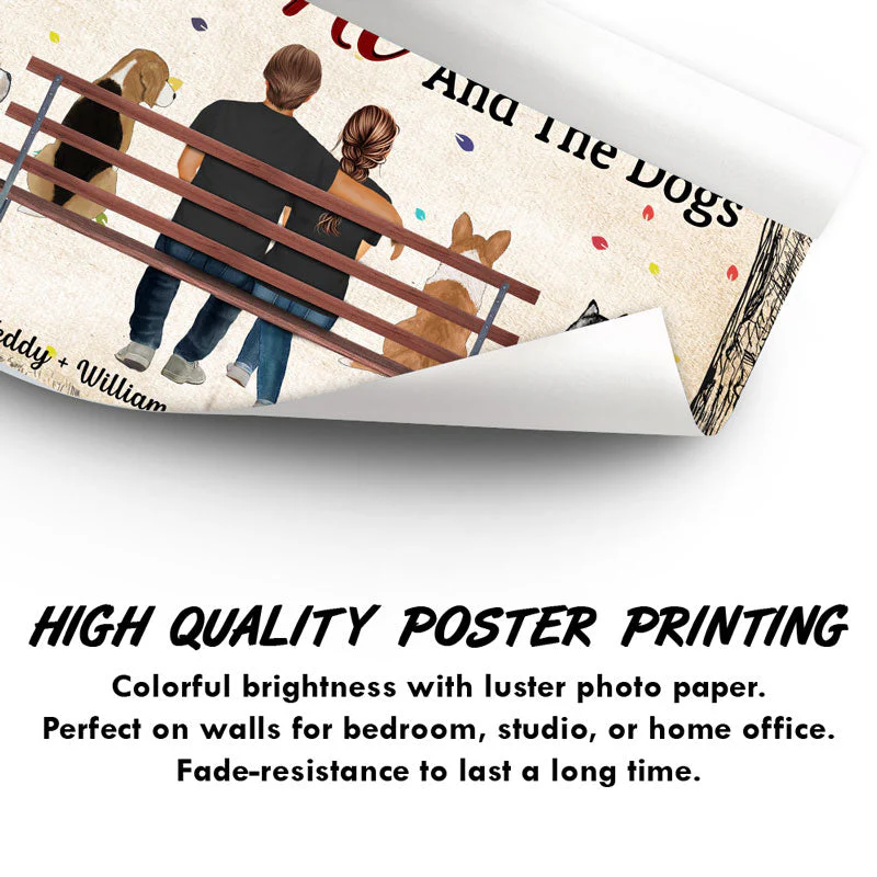 You & Me And The Dogs Husband Wife Dog Lovers - Couple Gift - Personalized Custom Poster - Image 3
