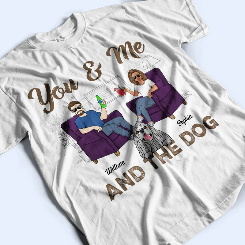 You & Me And The Dogs Husband Wife - Gift For Couples - Personalized Custom T Shirt - Image 3