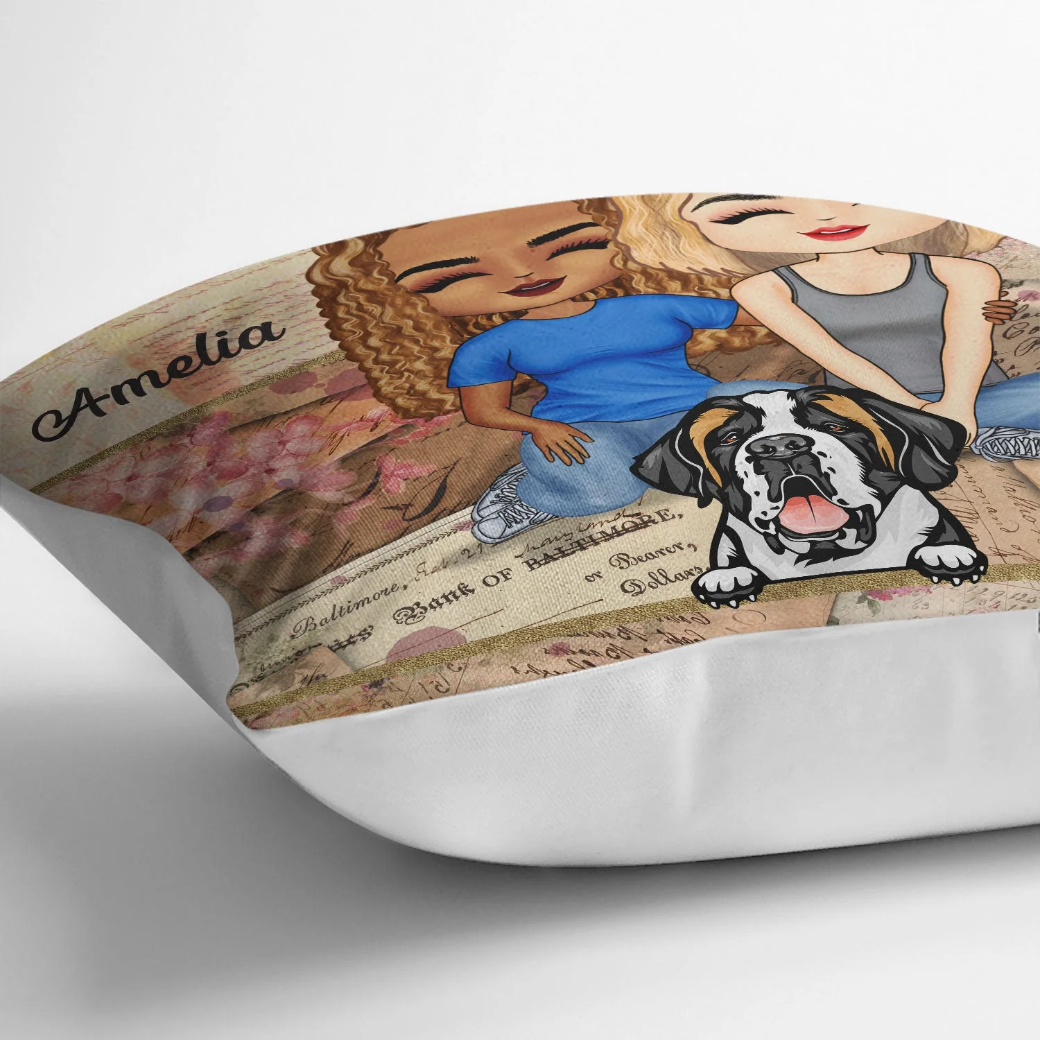You & Me And The Fur Babies Couple Dog Cat - Gift For Dog Lovers & Cat Lovers - Personalized Custom Pillow - Image 3