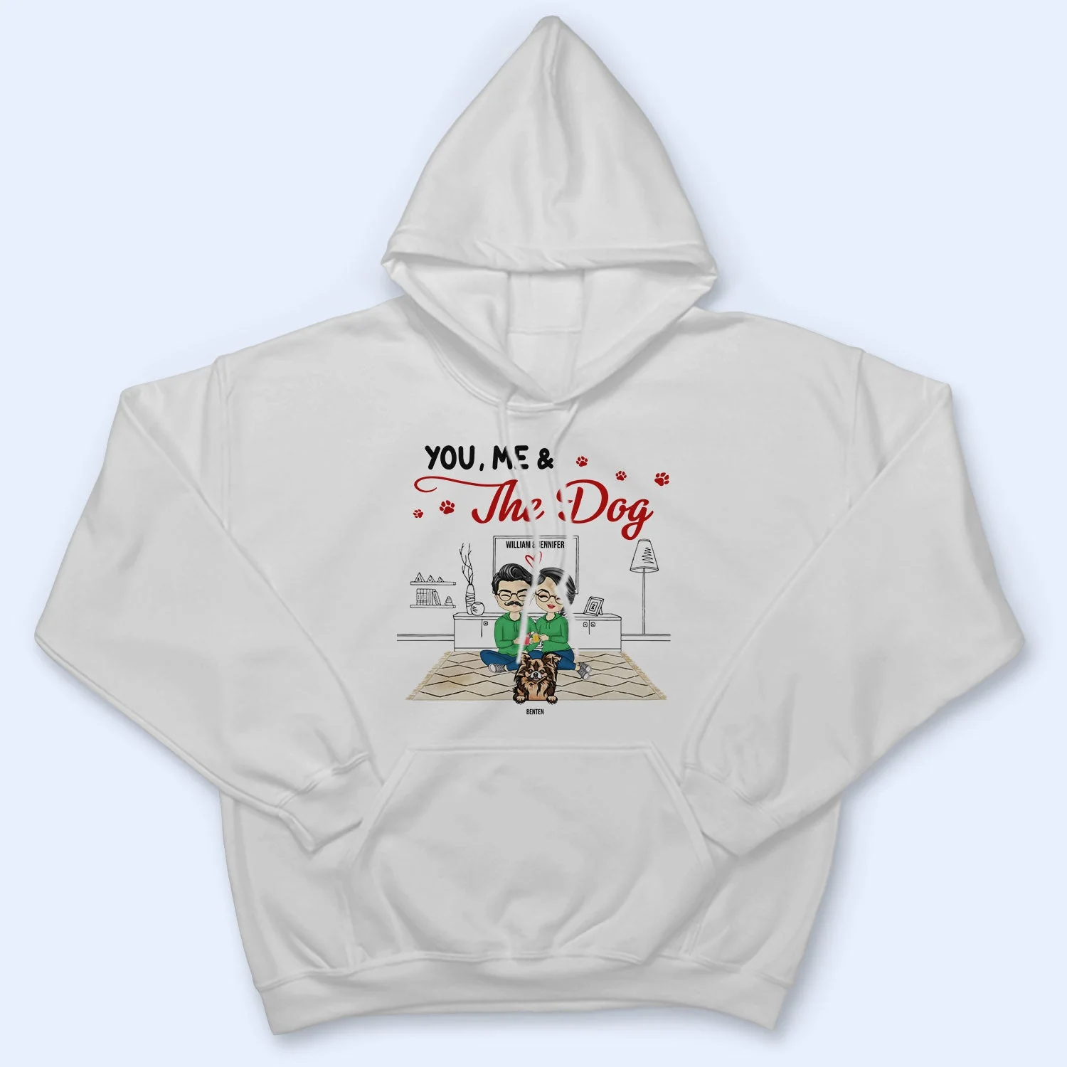 You Me & The Fur Babies With Dog Cat Pet - Couple Gift - Personalized Custom T Shirt - Image 4