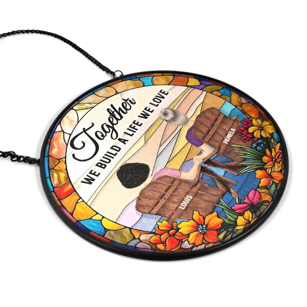 You & Me We Got This Couple - Personalized Stained Glass Window Hanging Suncatcher - Image 2