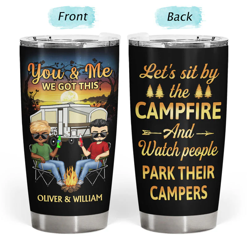 You & Me We Got This Husband And Wife Camping Partners For Life - Gift For Couples - Personalized Custom Tumbler - Image 3