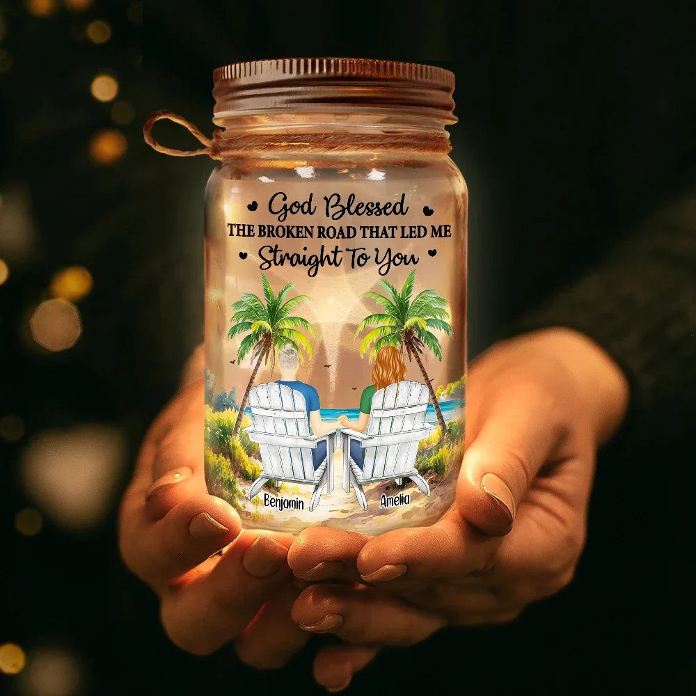 You & Me We Got This Landscape - Personalized Mason Jar Light - Image 3