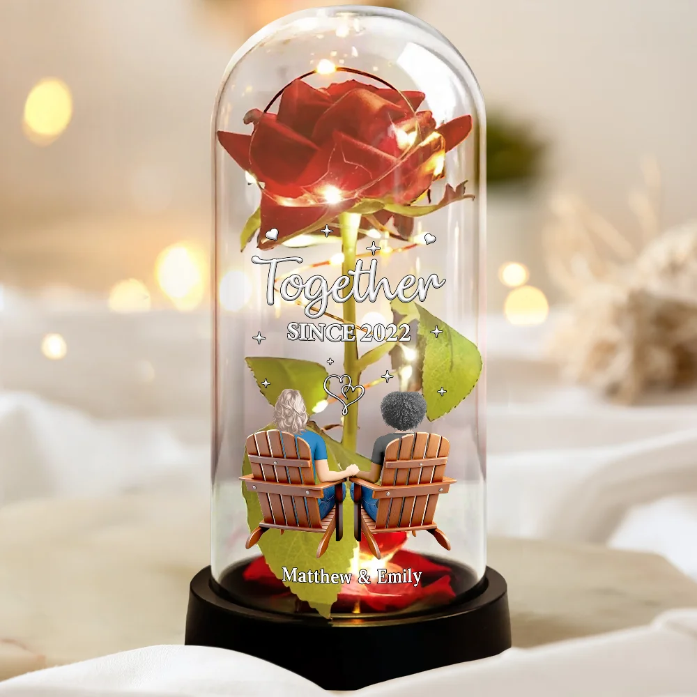 You & Me We Got This - Personalized Everlasting Rose Dome Lamp - Image 3