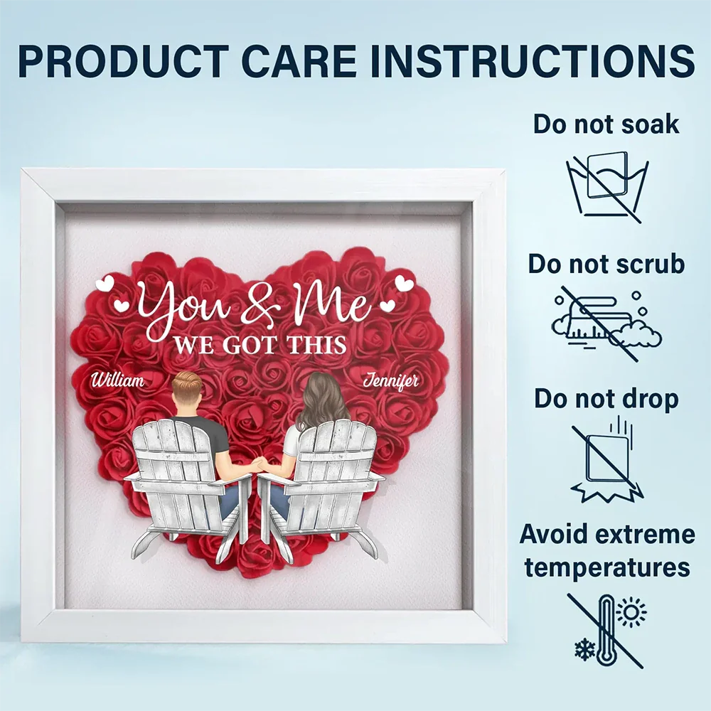 You & Me We Got This - Personalized Flower Shadow Box - Image 6