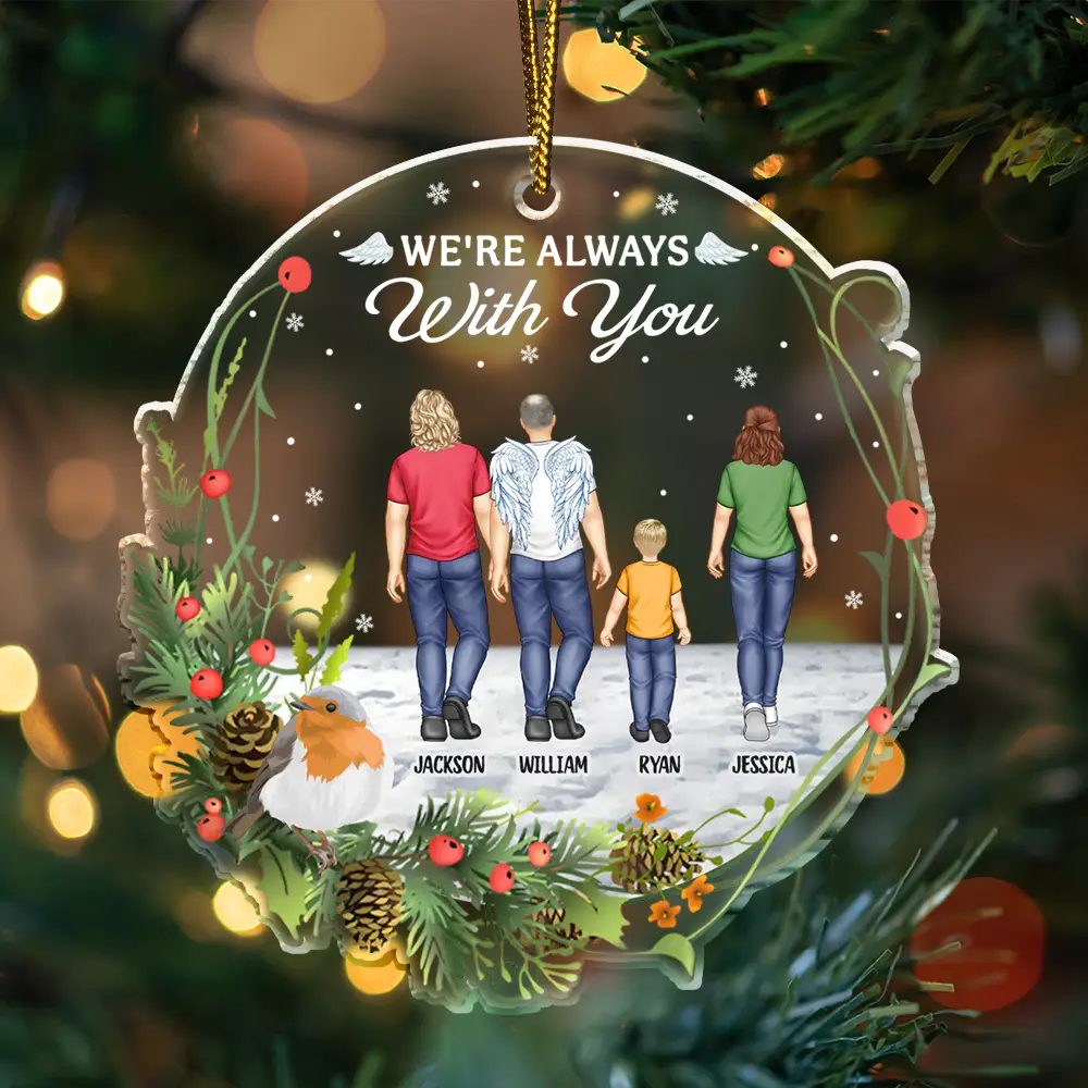 You Never Walk Alone Family Memorial - Personalized Custom Shaped Acrylic Ornament - Image 3