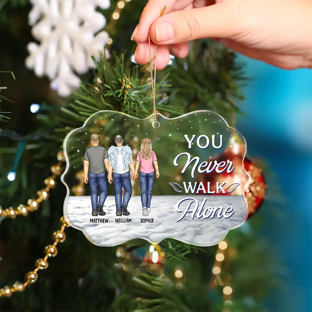 You Never Walk Alone I'm Always With You - Personalized Medallion Acrylic Ornament - Image 4