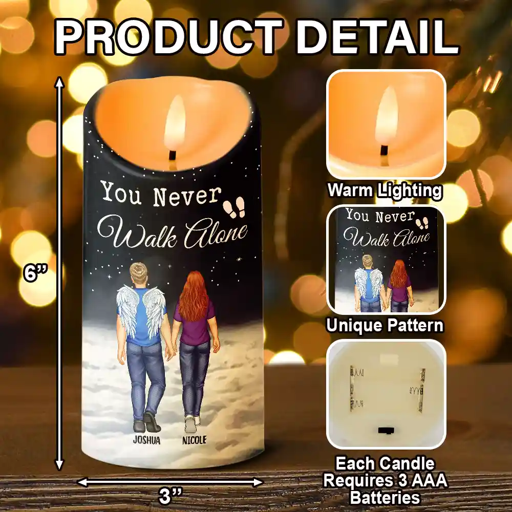 You Never Walk Alone - Personalized Flameless LED Candle - Image 5