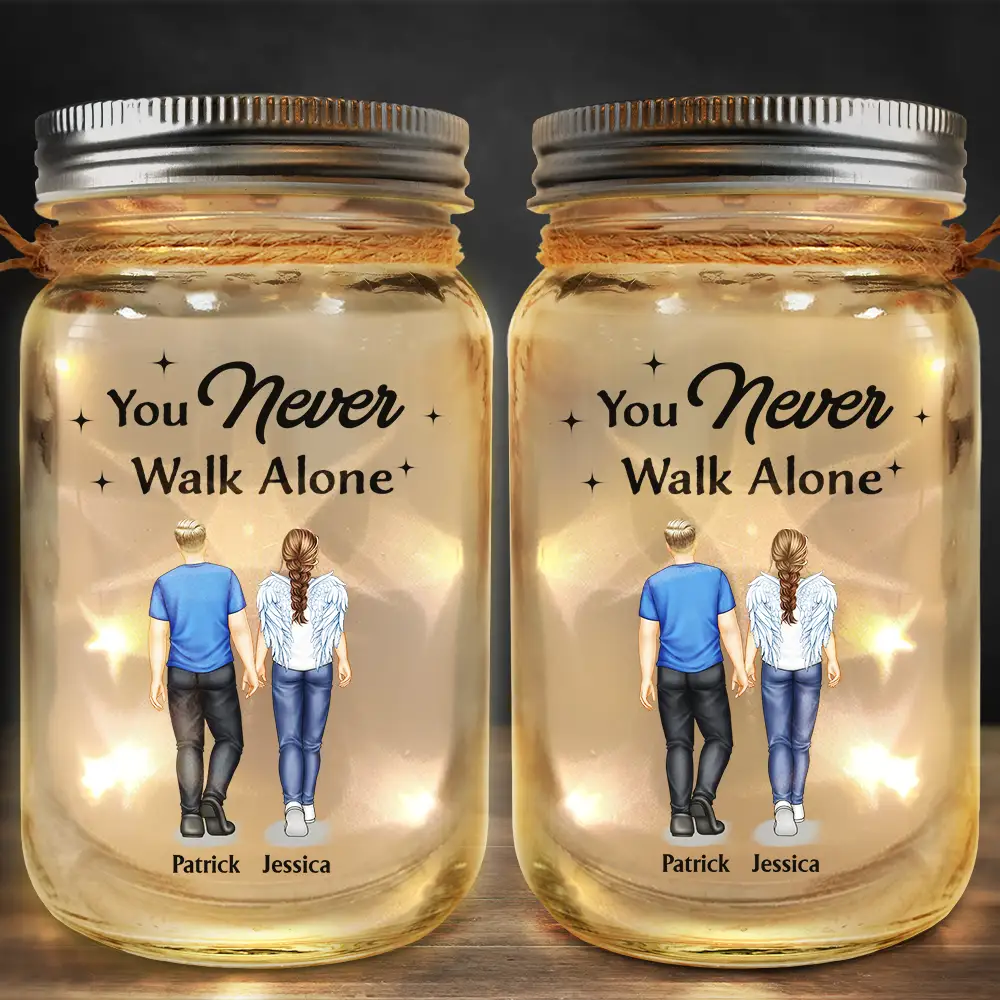 You Never Walk Alone - Personalized Mason Jar Light - Image 2