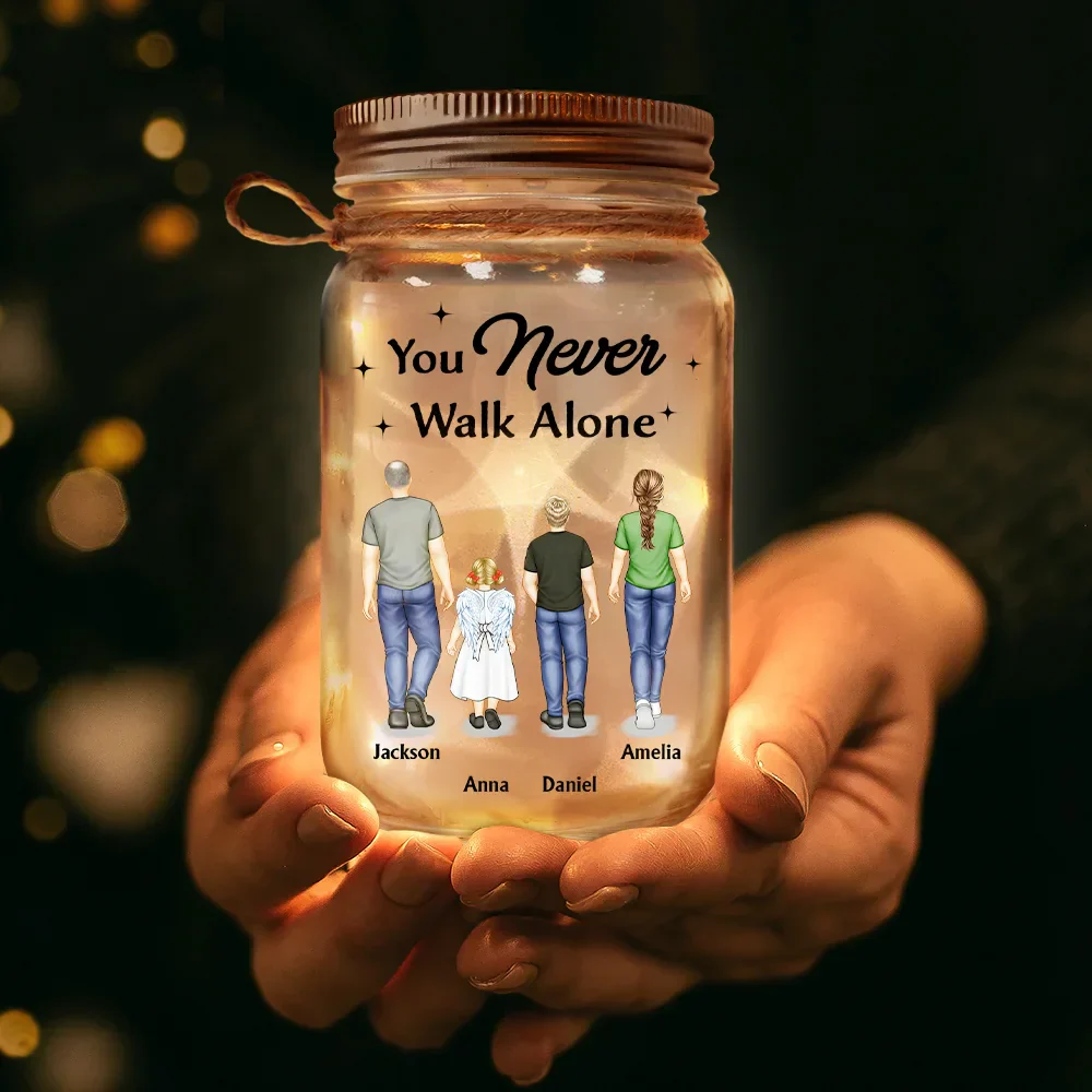 You Never Walk Alone - Personalized Mason Jar Light - Image 3