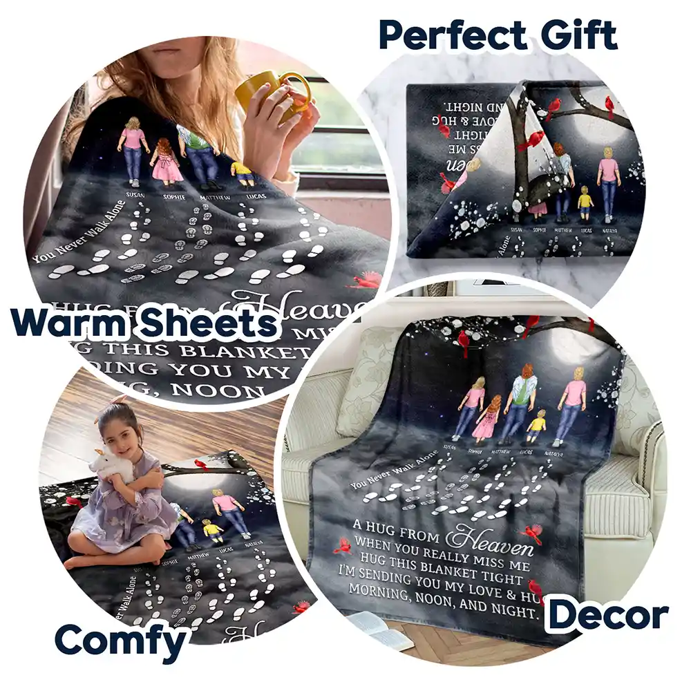 You Never Walk Alone Sending You My Love - Personalized Fleece Blanket, Sherpa Blanket - Image 7