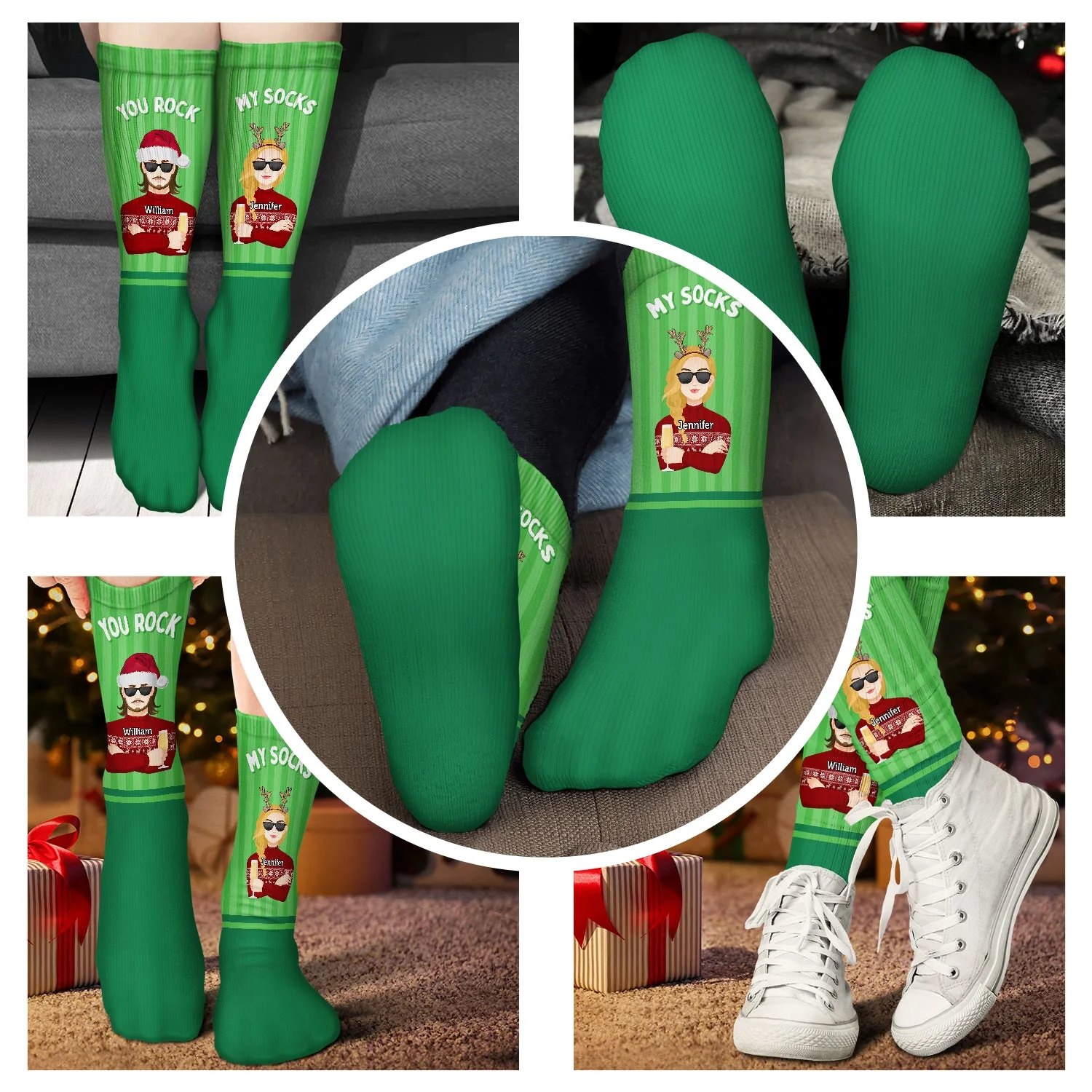 You Rock My Socks - Christmas Gift For Couples - Personalized Socks - Image 4