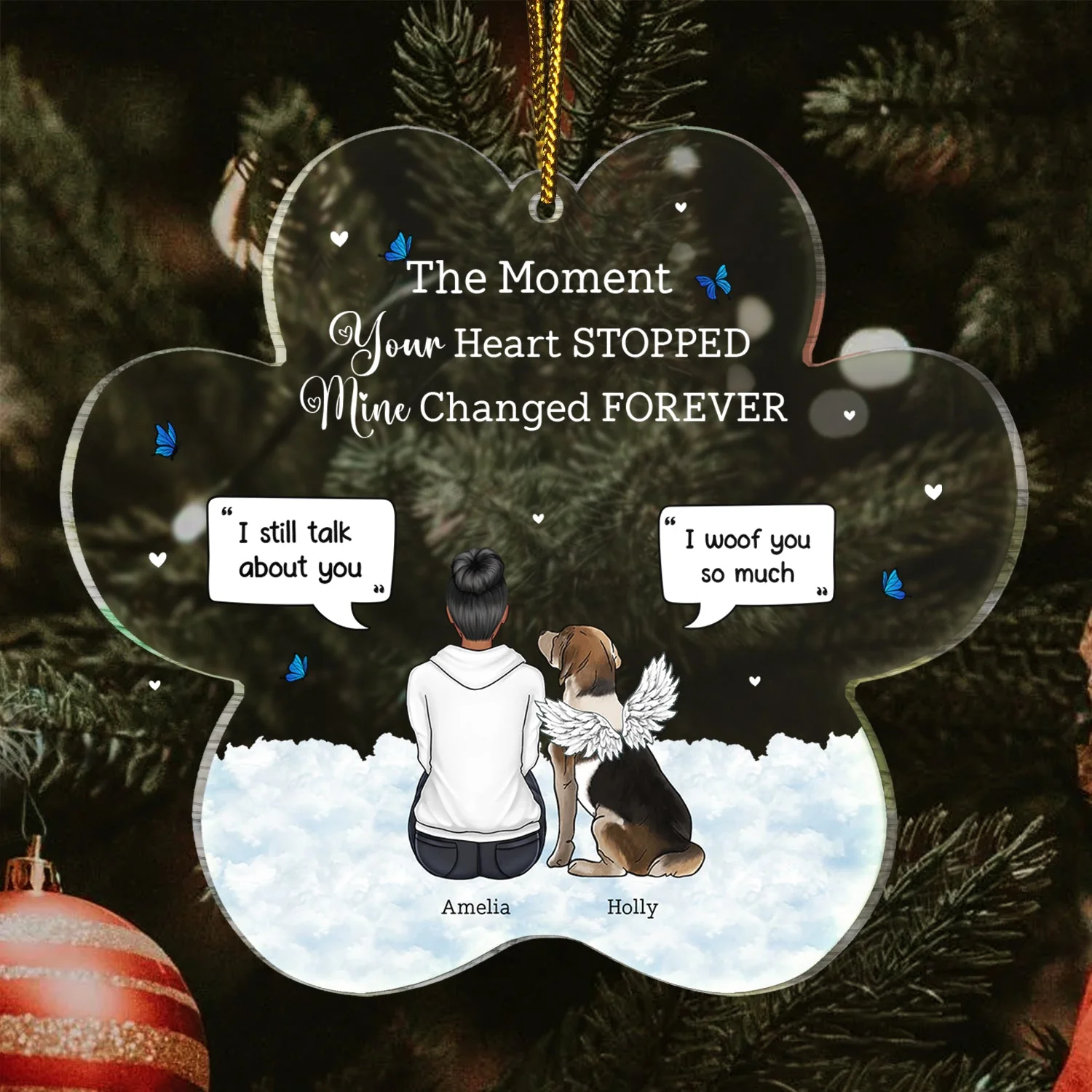 You Were My Favorite Hello And Hardest Goodbye - Christmas Memorial Gift - Personalized Custom Shaped Acrylic Ornament - Image 3