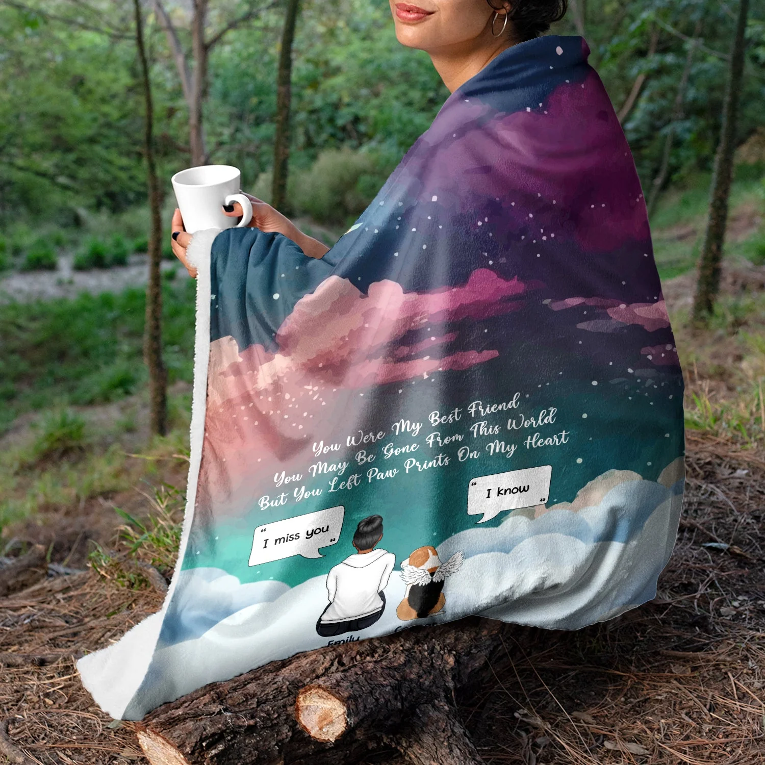 You Were My Favorite Hello And Hardest Goodbye - Memorial Gift - Personalized Fleece Blanket - Image 3