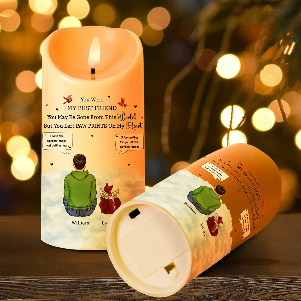 You Were My Favorite Hello And Hardest Goodbye - Personalized Flameless LED Candle - Image 4