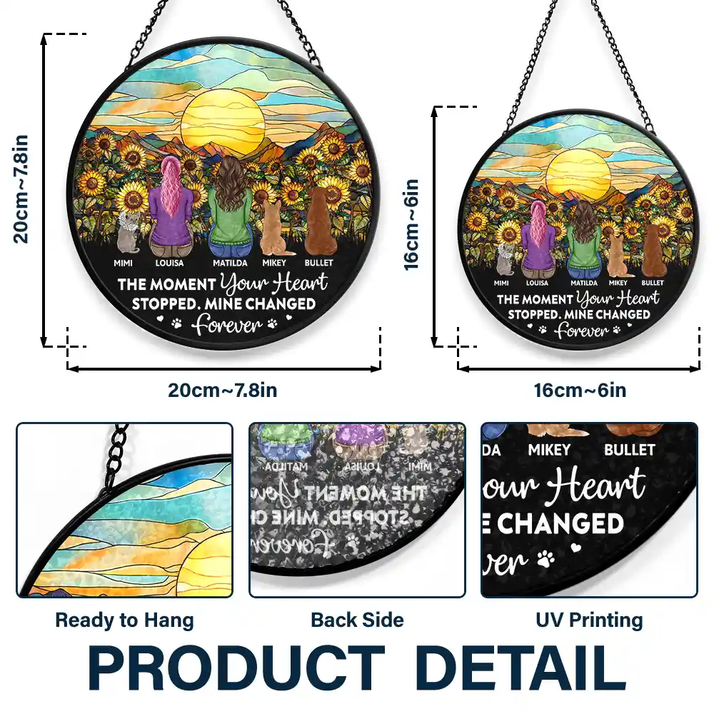 You Were My Favorite Hello Memorial Dog Cat - Personalized Stained Glass Window Hanging Suncatcher - Image 3