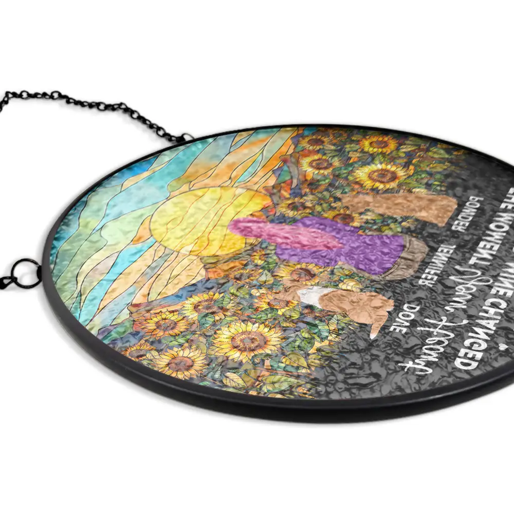 You Were My Favorite Hello Memorial Dog Cat - Personalized Stained Glass Window Hanging Suncatcher - Image 5