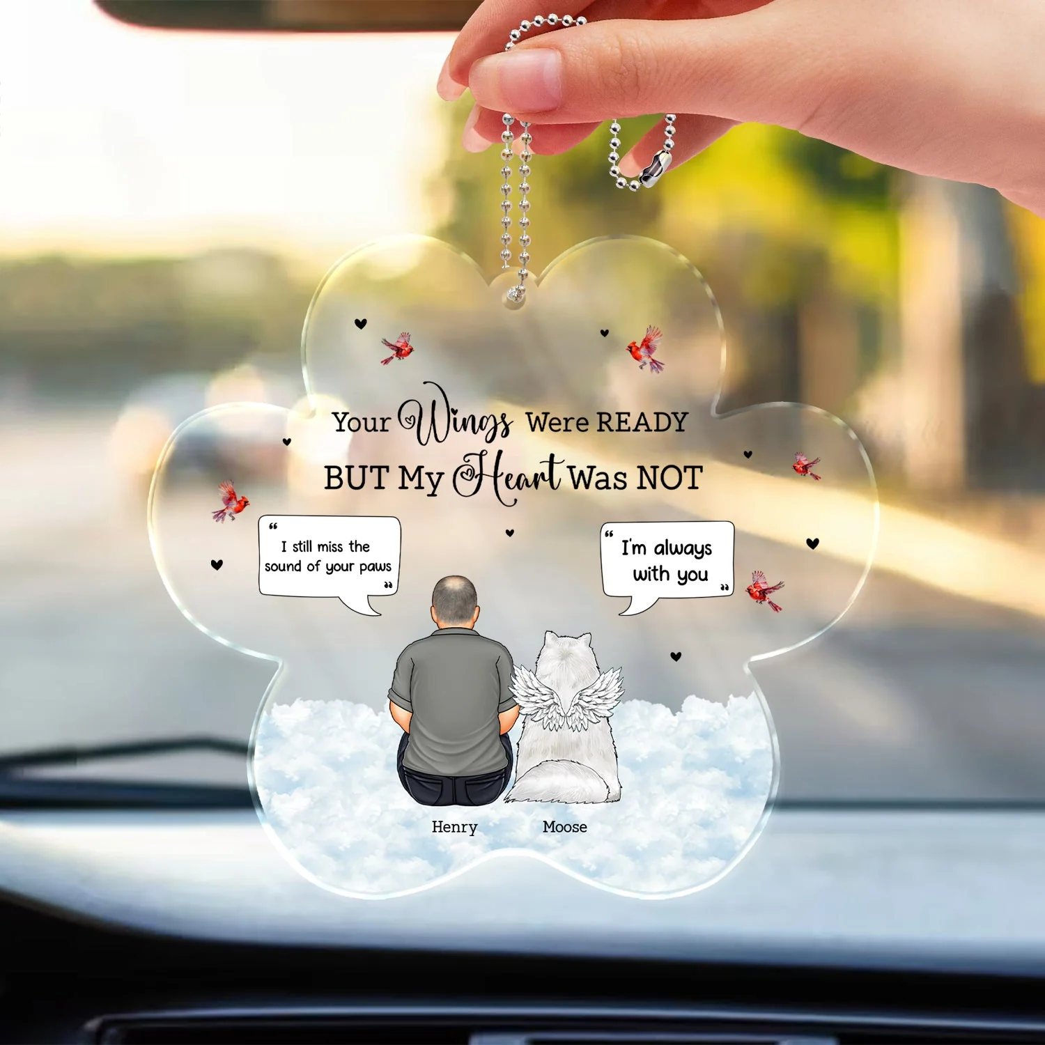 You Were My Favorite Hello - Memorial Gift For Pet Lovers - Personalized Acrylic Car Hanger - Image 3