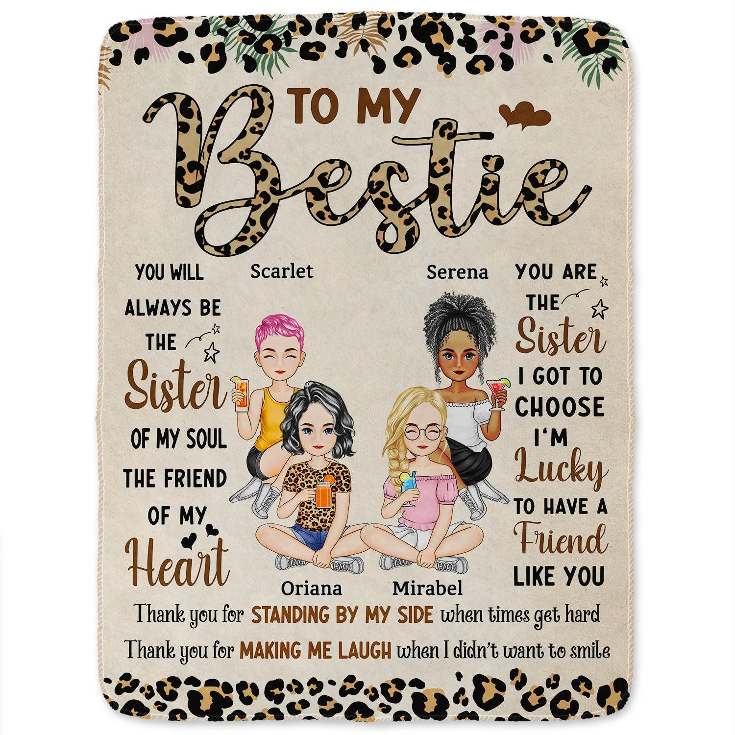 You Will Always Be The Sister Of My Soul - Gift For Besties, Best Friends - Personalized Fleece Blanket - Image 2