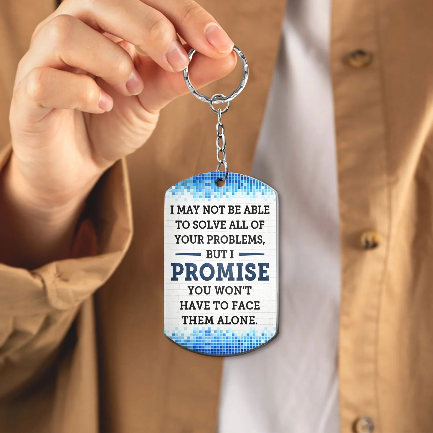 You Won't Have To Face Them Alone - Funny, Anniversary, Birthday Gifts For Besties, Colleagues, Siblings - Personalized Aluminum Keychain - Image 4