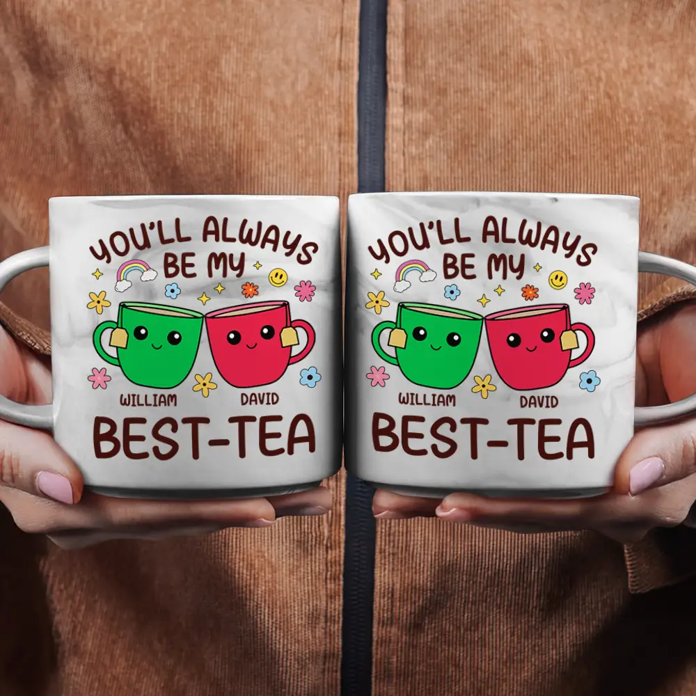 You'll Always Be My Best-Tea Friends - Personalized Marble Mug - Image 2