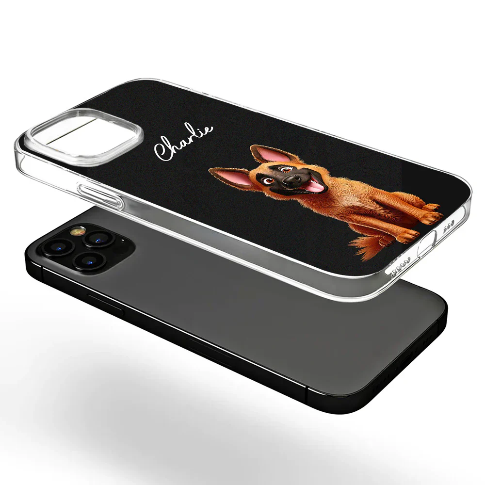 Your Dog 3D Cartoon Effect - Personalized Clear Phone Case - Image 5