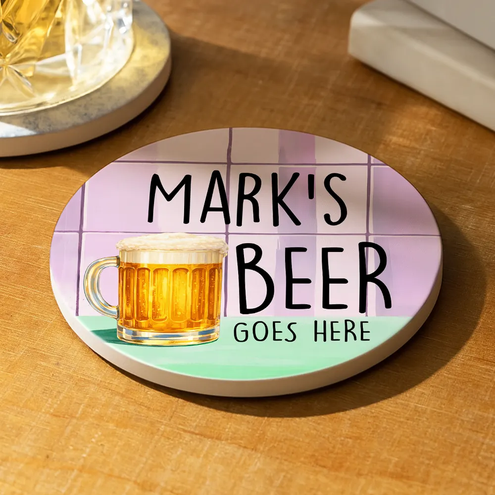 Your Drink Here Mother Daughter Sister - Personalized Ceramic Coaster - Image 2