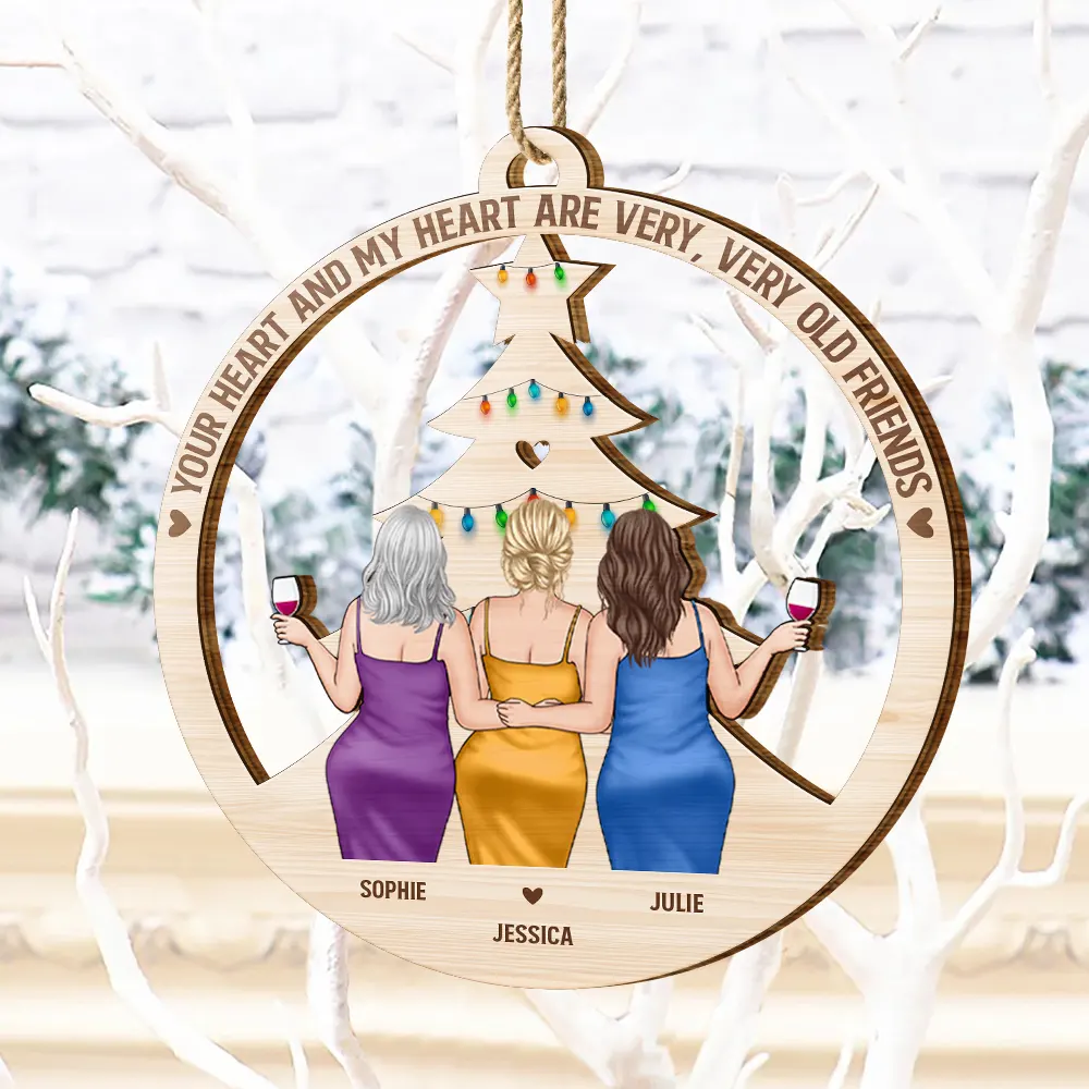 Your Heart And My Heart Are Very Old Friends - Personalized Wooden Cutout Ornament - Image 4