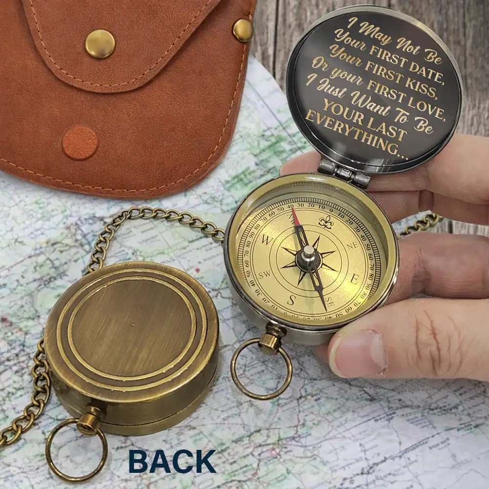 Your Last Everything Couple - Personalized Engraved Brass Compass - Image 6