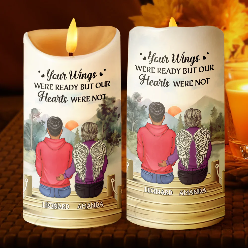 Your Light Will Always Shine In My Heart Memorial - Personalized Flameless LED Candle - Image 2