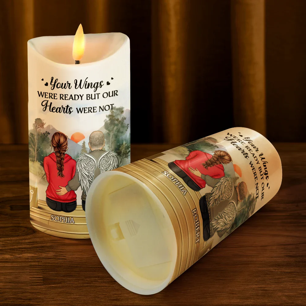 Your Light Will Always Shine In My Heart Memorial - Personalized Flameless LED Candle - Image 4