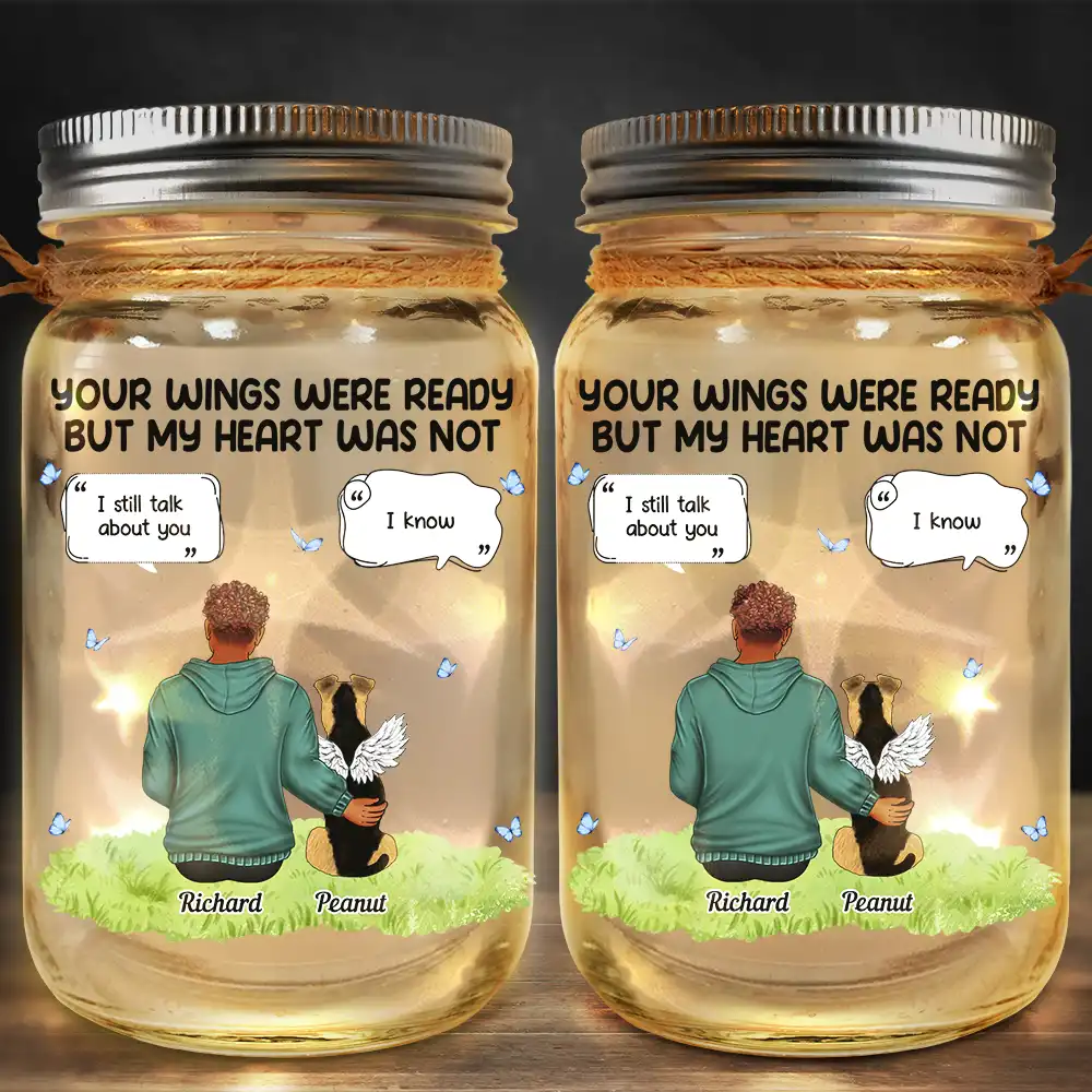 Your Light Will Always Shine In My Heart Memorial Pet - Personalized Mason Jar Light - Image 2
