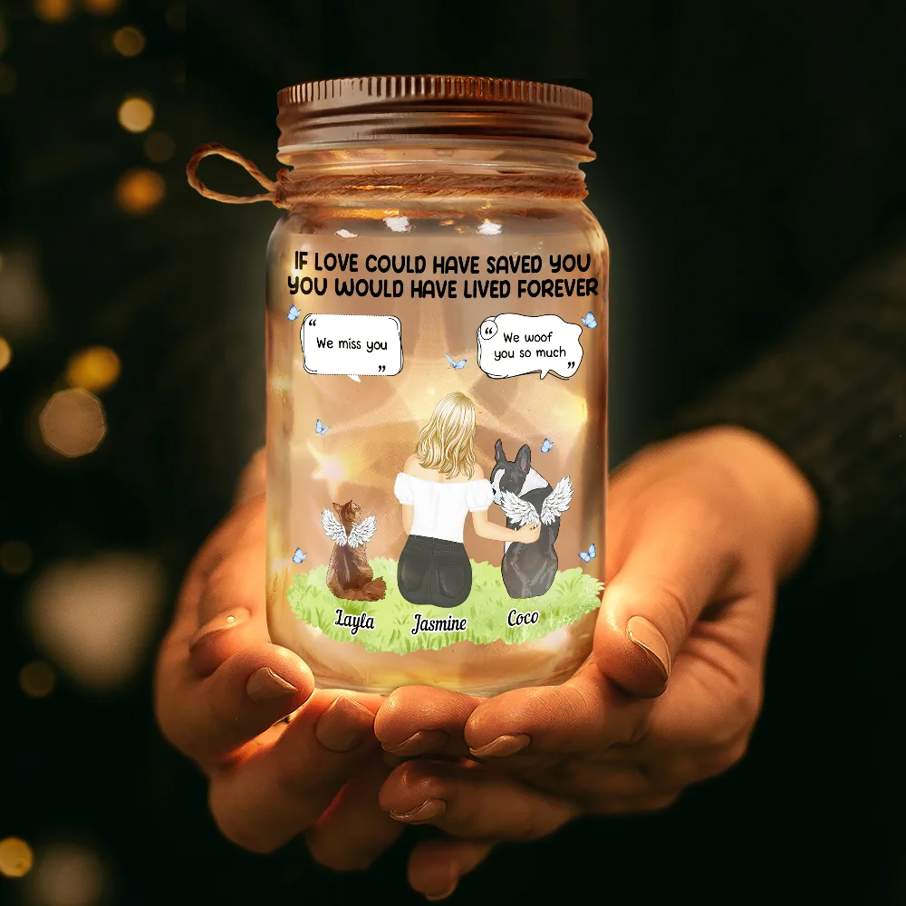 Your Light Will Always Shine In My Heart Memorial Pet - Personalized Mason Jar Light - Image 3