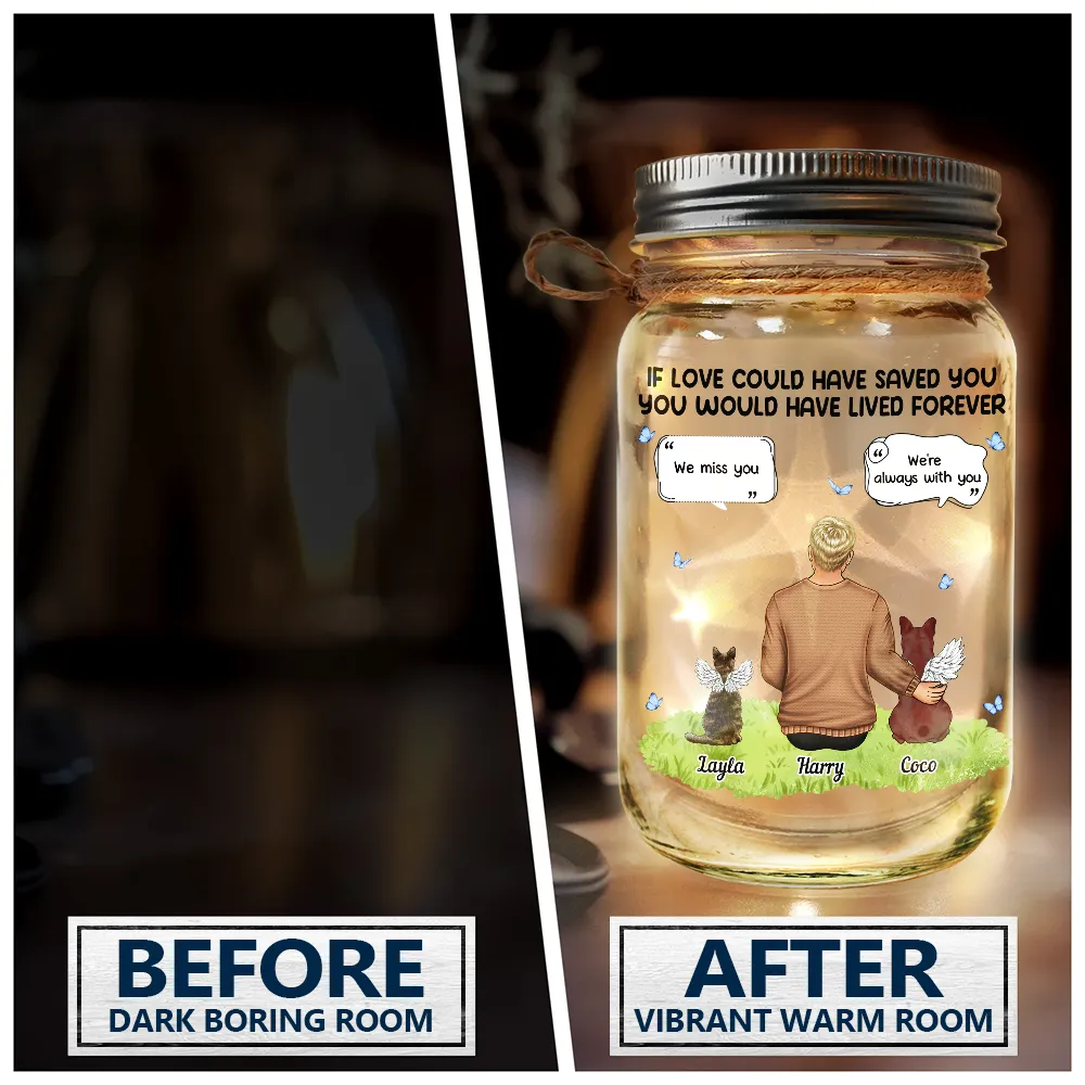 Your Light Will Always Shine In My Heart Memorial Pet - Personalized Mason Jar Light - Image 4