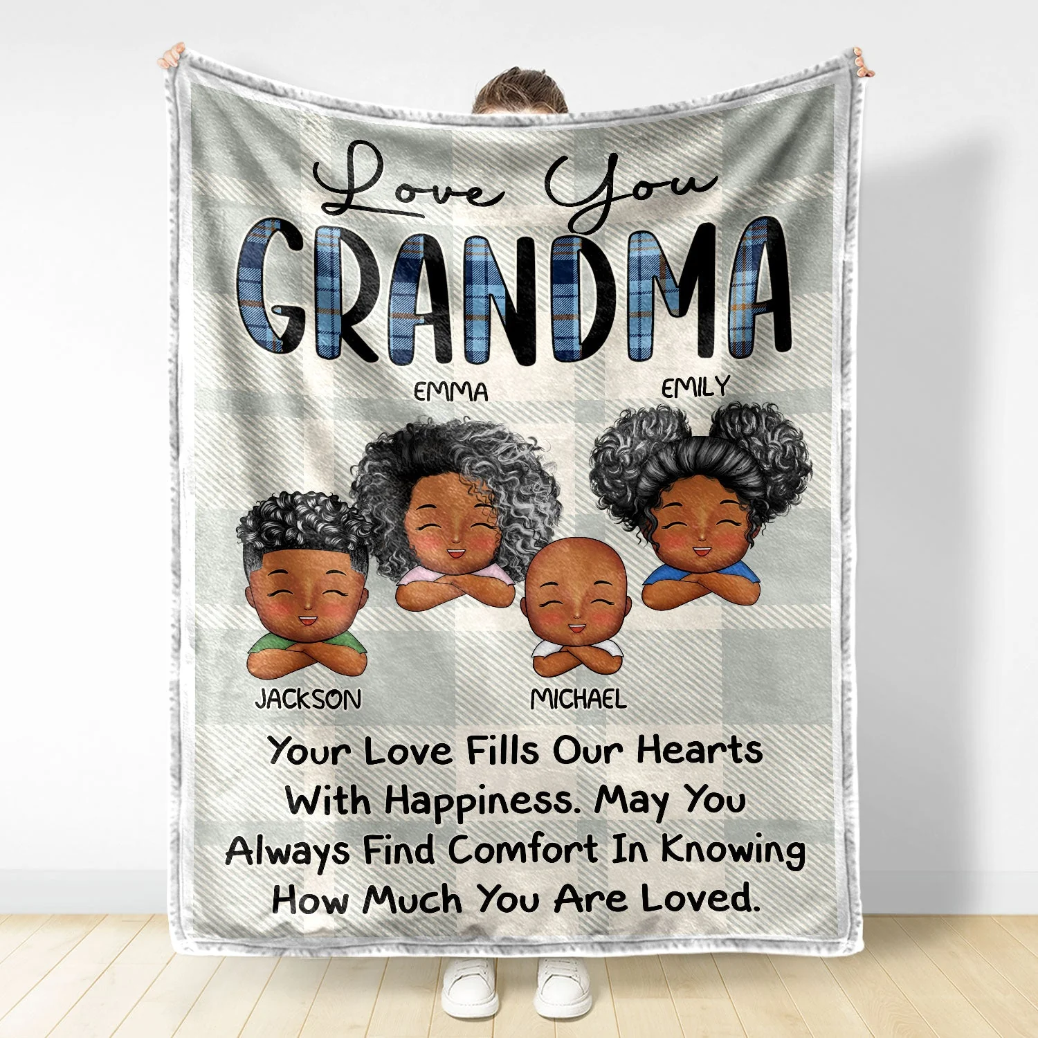 Your Love Fills Our Hearts - Loving Gifts For Grandma, Grandmother, Mom - Personalized Fleece Blanket - Image 2